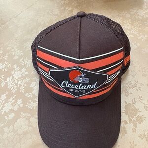 New Era Brown and Orange Mesh Trucker Cap